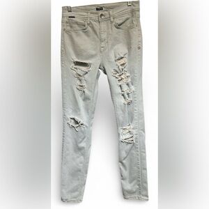 BDG MENS SKINNY STRETCH DISTRESSED LIGHT COLORED JEANS 32x30 URBAN OUTFITTERS